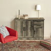 Gray buffet storage cabinet with a modern design and easy-to-clean surface, ideal for stylish storage in any room.