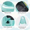 Bright LED lights and spacious sitting area of the 6V kids ride-on bumper car in green, designed for indoor and outdoor.