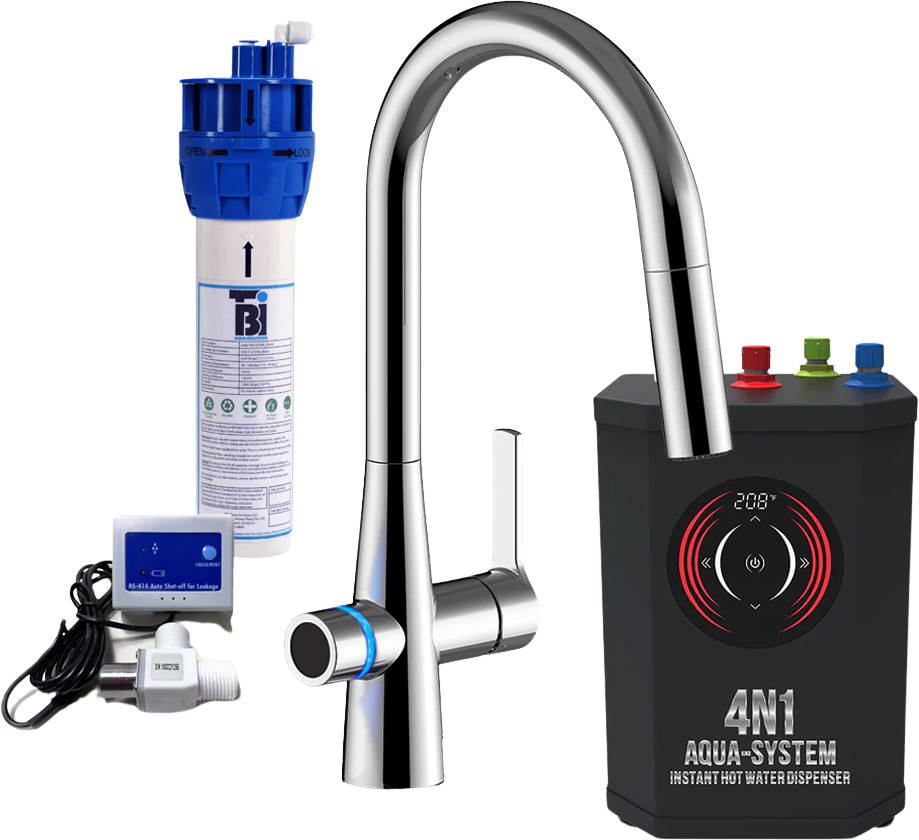 AquaNuTech 4N1 Aqua-System PLUS Contemporary Faucet with FL1000 Filtration System New