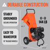 EFCUT C40E 4" Wood Chipper, Easy Key Start, 9HP 274cc Gas Powered Engine, 4 inch Max Branch Capacity, Heavy Duty Shredder Mulcher with Electric Start