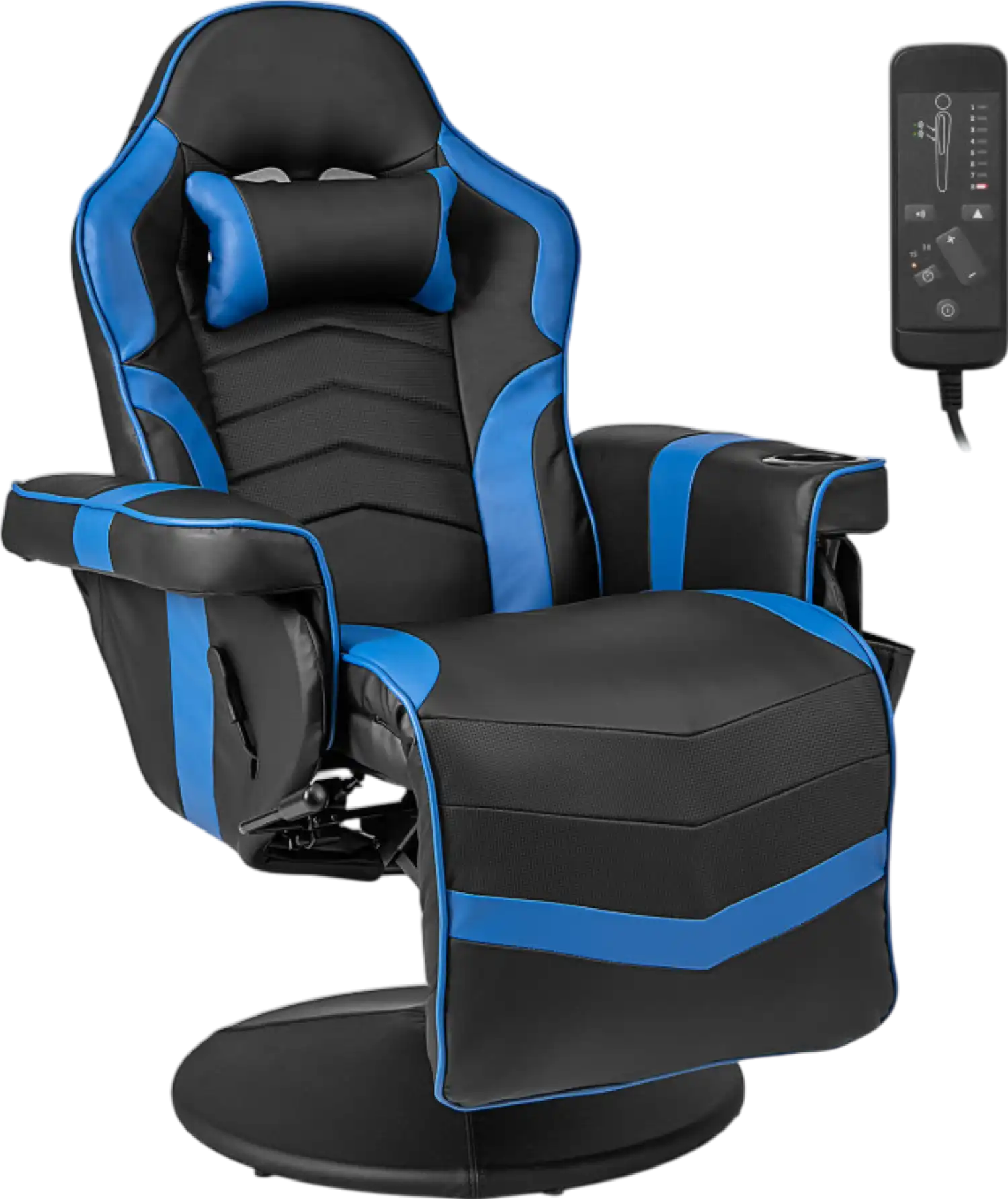 Costway Gaming Recliner Chair with 8 Massage Modes Adjustable Backrest Footrest and Height New