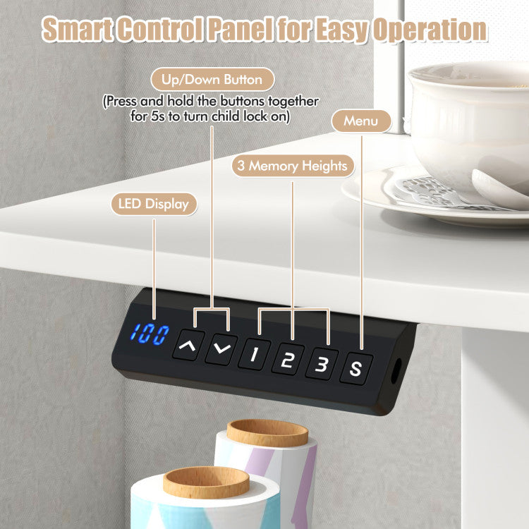 Costway Electric Standing Desk 48" x 24" Height Adjustable with 2 Drawers New