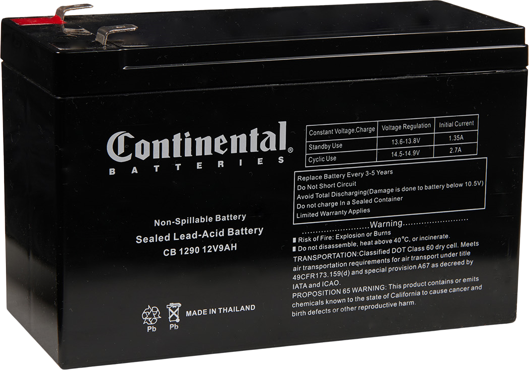 Continental Battery Systems CB1290-F2 SLA Battery 12V 9Ah New