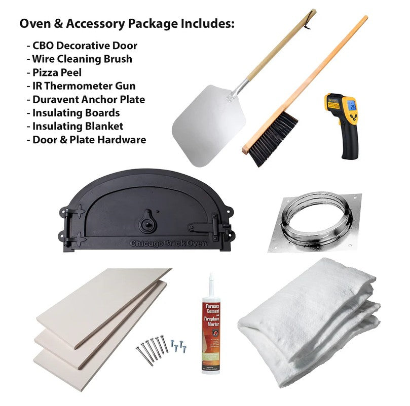 Chicago Brick Oven CBO-750 Hybrid DIY Pizza Oven Kit Propane Dual-Fuel 38" x 28" Cooking Surface New