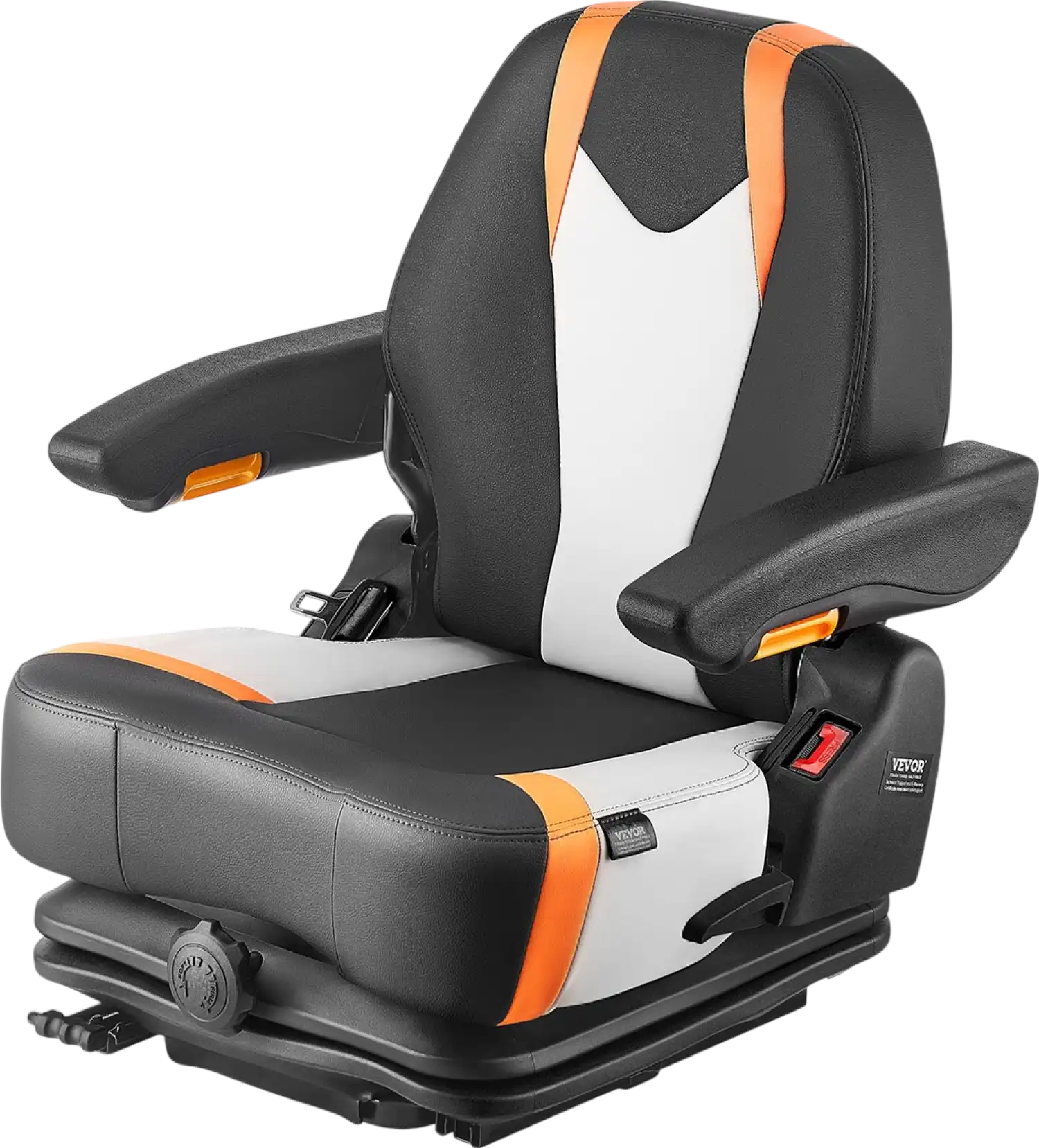 Vevor Forklift Tractor Seat Adjustable Suspension and Backrest Foldable Universal Fit New