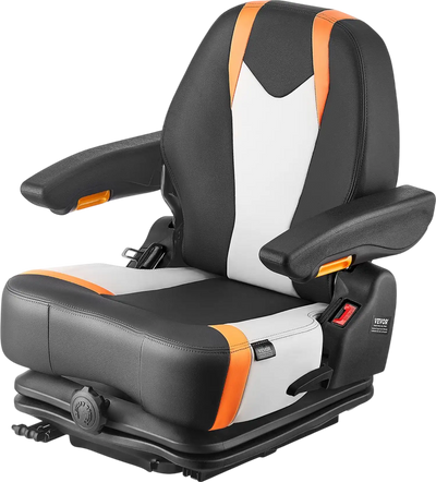 Vevor Forklift Tractor Seat Adjustable Suspension and Backrest Foldable Universal Fit New
