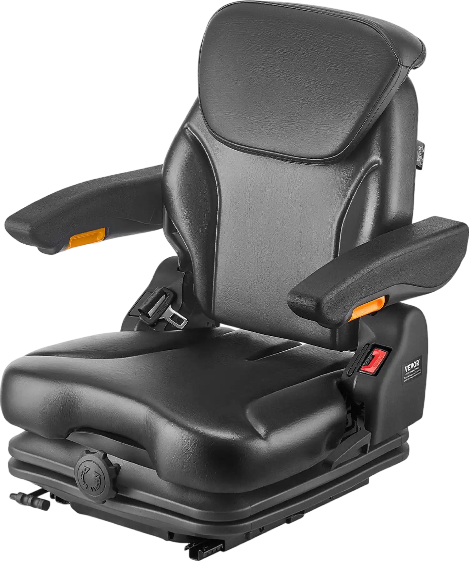 Vevor Forklift Suspension Seat Foldable with Adjustable Backrest and Headrest Universal Fit New