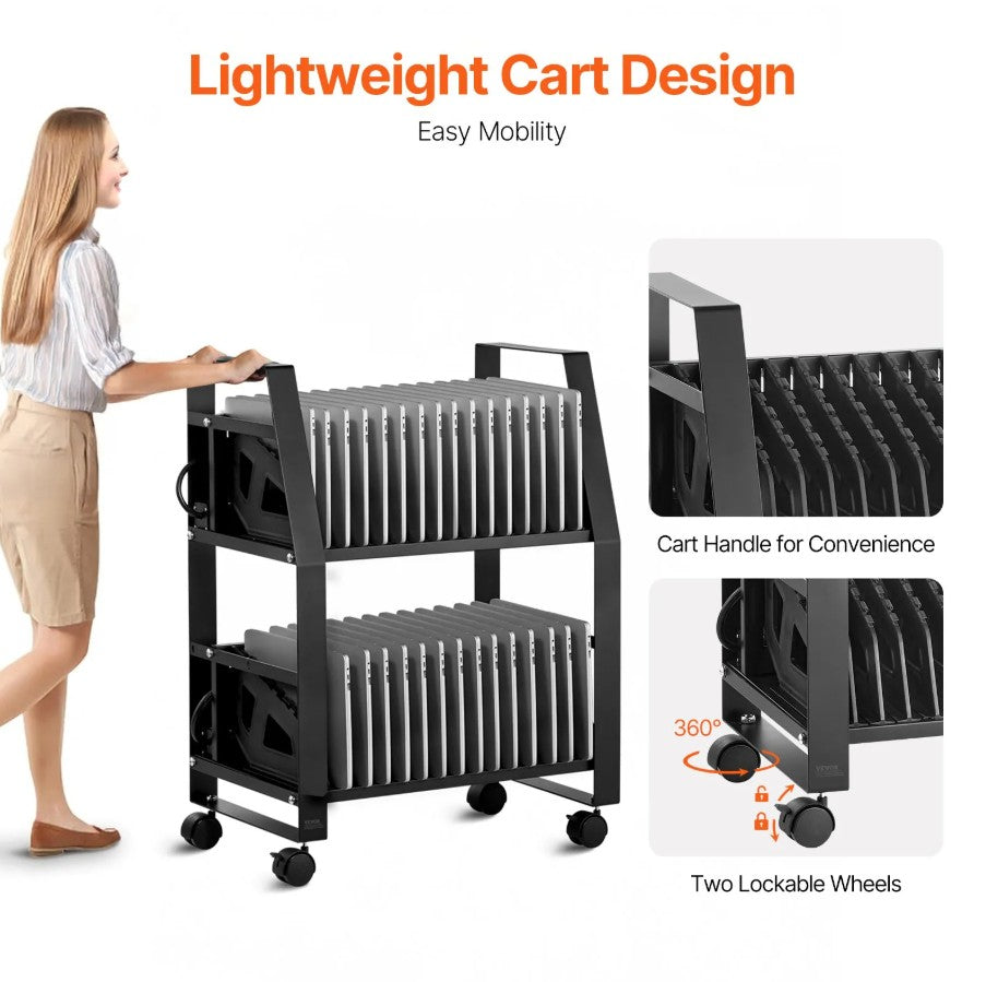 Vevor Charging Cart 32-Device Capacity for Laptop and Tablet Up to 15.6" New