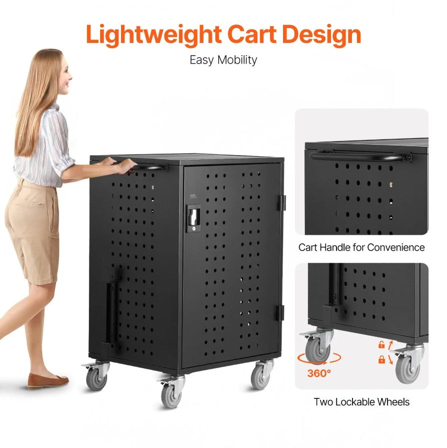 Vevor Mobile Charging Cart 32-Device Capacity for Laptops and Tablets up to 15.6" Screen Size New