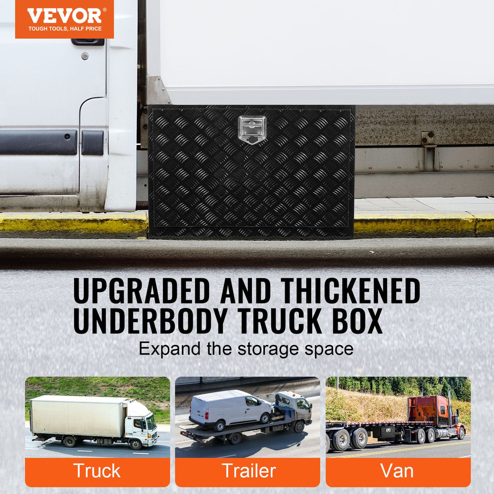 Vevor Underbody Truck Tool Box 48"x17"x18" Heavy Duty Aluminum 110 Lbs Load Capacity with Built-In Lock New