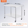 Vevor Prep Table 30" x 48" x 38" Stainless Steel 870 Lbs. Capacity with Adjustable Shelf New