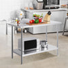 Vevor Prep Table 24" x 48" x 34" Stainless Steel 800 Lbs. Capacity with Adjustable Shelf New