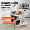 Vevor Prep Table 24" x 48" x 34" Stainless Steel 800 Lbs. Capacity with Adjustable Shelf New