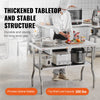 Vevor Folding Commercial Prep Table 48" x 24" Stainless Steel 300 lbs. Capacity with Bottom Shelf New