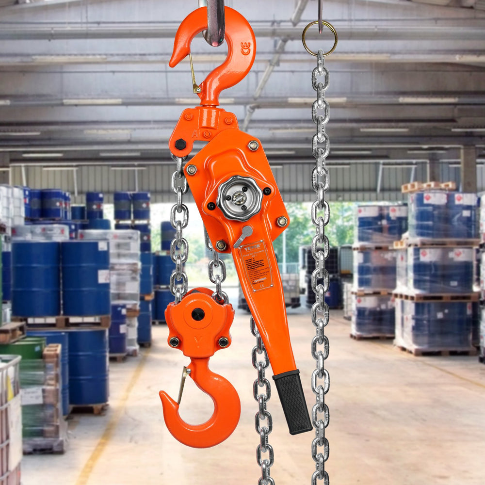 Vevor Manual Lever Hoist 13200 Lbs 6 Ton Capacity 19' G80 Galvanized Steel Chain with Weston Break New