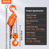 Vevor Manual Lever Hoist 13200 Lbs 6 Ton Capacity 19' G80 Galvanized Steel Chain with Weston Break New