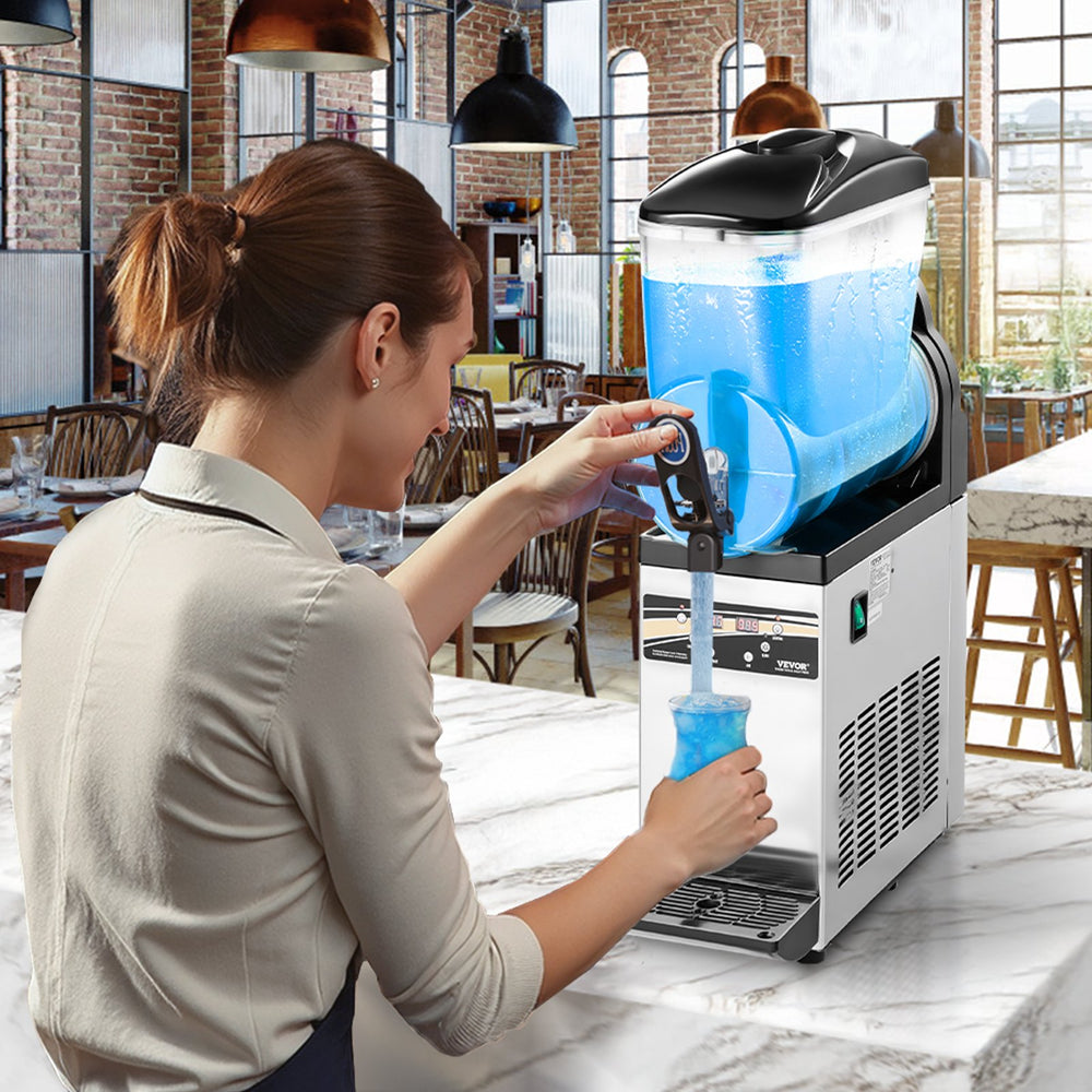 Vevor Commercial Slushy Machine 3.96 Gal Tank with Adjustable Temperature and Auto Clean New