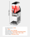Vevor Commercial Slushy Machine 3.96 Gal Tank with Adjustable Temperature and Auto Clean New