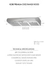 Kobe CH22 Premium Range Hood Under Cabinet 36" Automatic 6-Speed 680 CFM New
