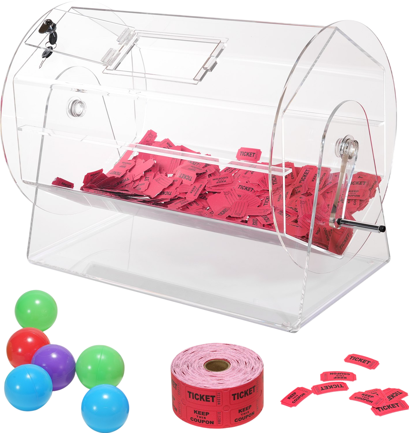 Vevor Raffle Drum Acrylic Ticket Spinning Cage with Lockable Door Hold ...
