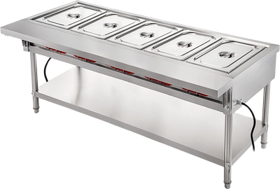 Vevor Electric Food Warmer 5 Pan 18 Qt. with Lids 3750W 220V 7