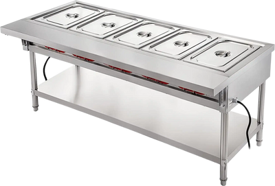 Vevor Electric Food Warmer 5 Pan 18 Qt. with Lids 3750W 220V 7