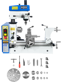 1 HP 16''x16'' Multi-Function Metal Lathe Milling Machine Head for Metalworking Combo Lathe, Drilling, and Milling Operations with Powerful Motor, Perfect for DIY, Workshops, and Professional Combination Metalworking Projects without Stand CLM1620