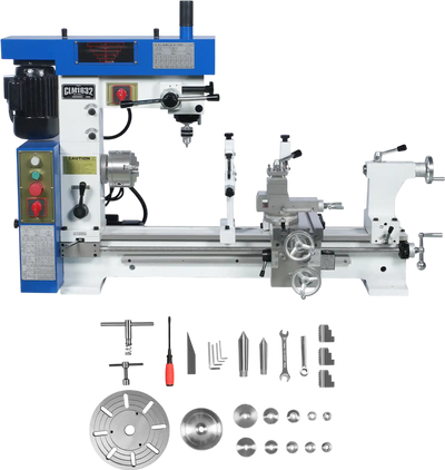 MechMaxx HQ800 Combination Lathe Milling Machine 1 HP 16x32