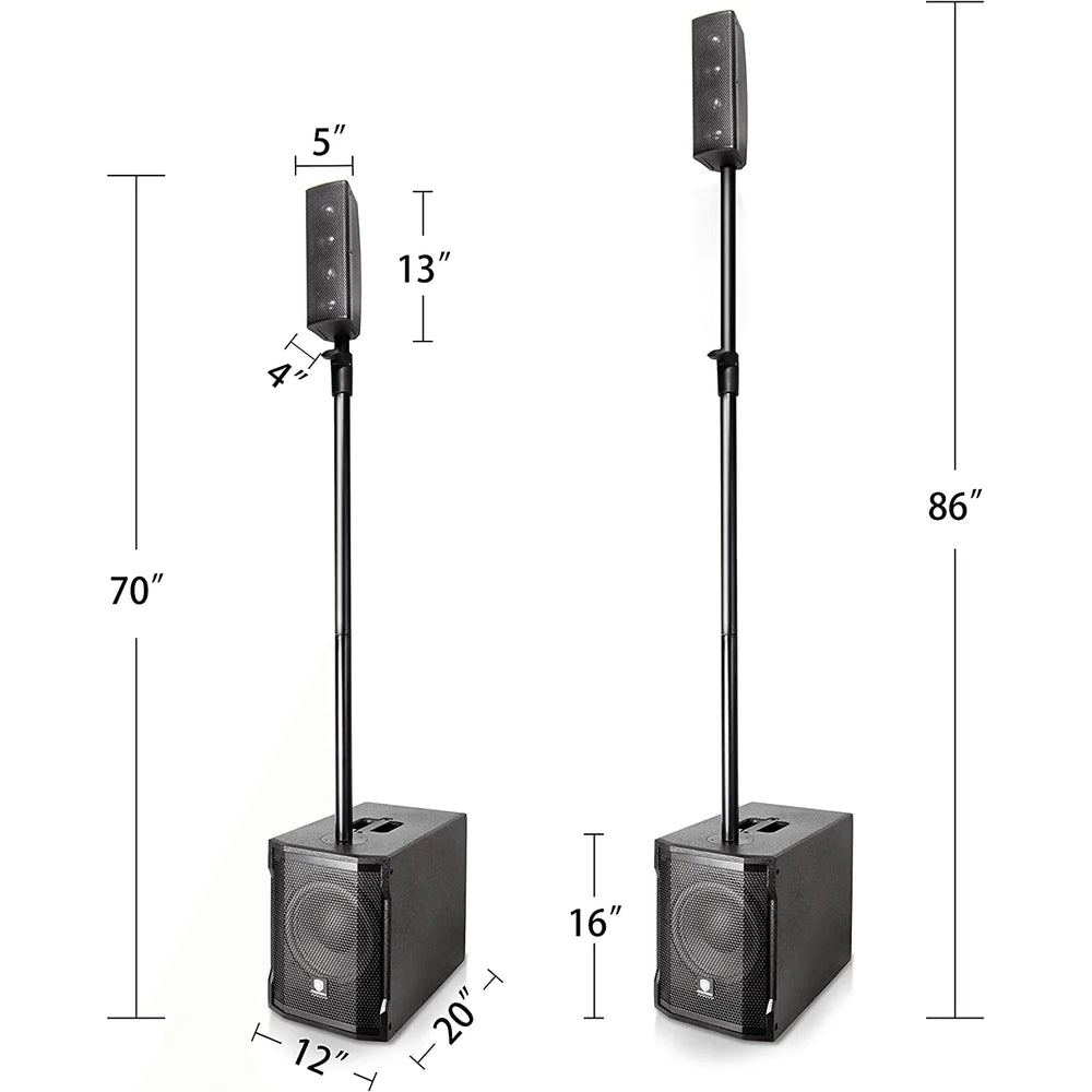 Proreck CLUB-2000 PA Speaker System 1000W Combo Column Speaker and 10" Subwoofer with Bluetooth New