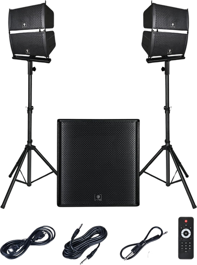 Proreck CLUB-4000 PA Speaker System 4000W Combo 4 Line Array Speakers ...