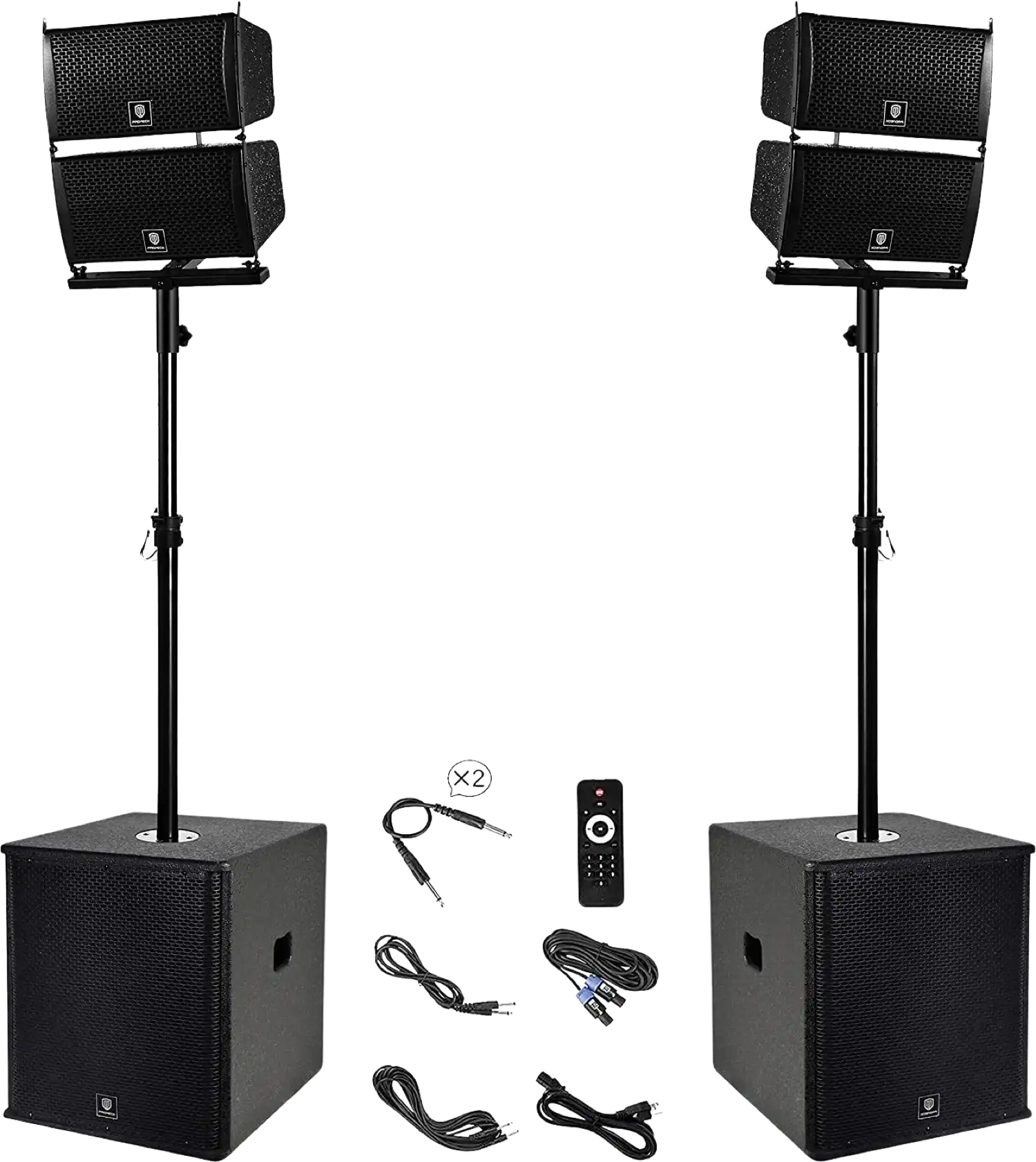 Proreck CLUB-6000 PA Speaker System 6000W Combo 4 Line Array Speakers and 15