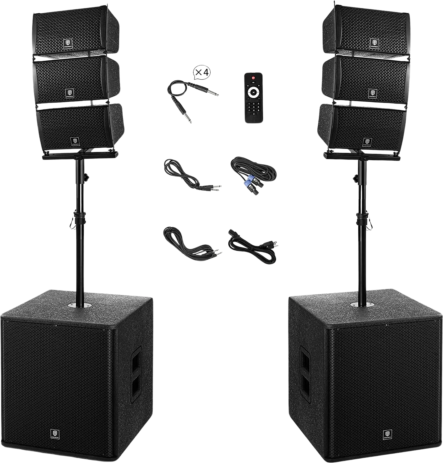 Proreck CLUB-8000 PA Speaker System 8000W Combo 6 Line Array Speakers and 18