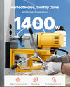 Vevor Magnetic Drill Press 1400W 2" Boring Diameter 2922 lbf Magnetic Force 0-750 RPM New