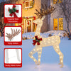 Pre-lit Christmas reindeer decoration with 230 warm white LED lights, featuring pretty antlers and a sturdy metal frame.