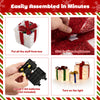 Set of 3 Christmas lighted gift boxes with colorful ribbons, 48 warm lights, and snowflake patterns for festive decor.