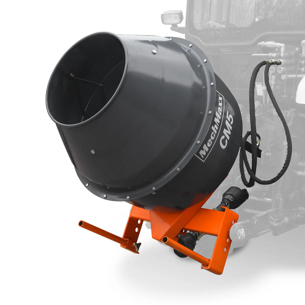 5 Cu-Ft 3-Point Hitch Cement Mixer, PTO Shaft Included, Category 1 & 2 Hookup