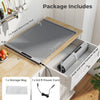 Rollable electric food warming mat in gray, featuring fast heating, adjustable temperatures, and convenient storage bag.