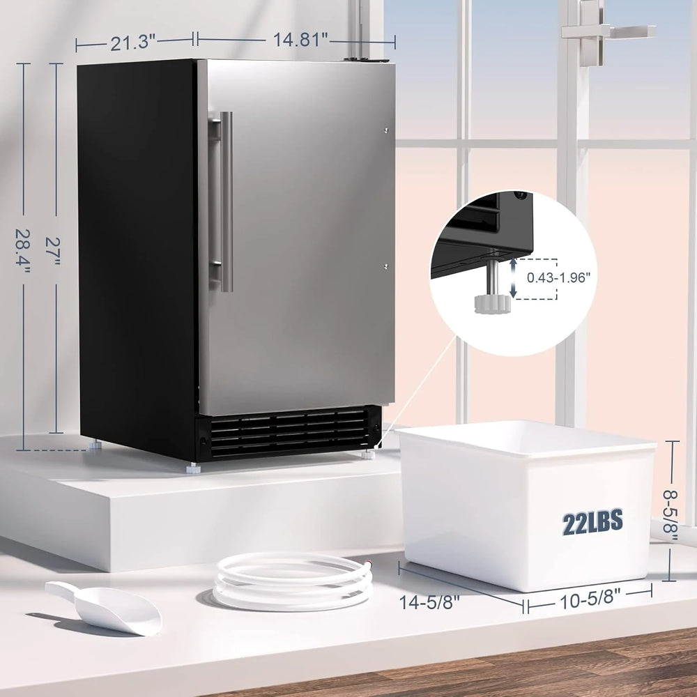 Cotlin IMC22 Undercounter Crescent Ice Maker 15" Drainless 22 lbs/Day with 22 lbs. Storage New