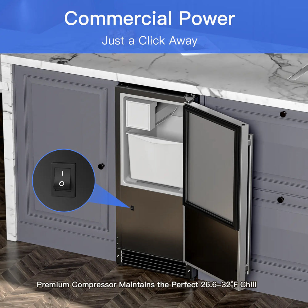 Cotlin IMC25BI Undercounter Crescent Ice Maker 15" Drainless 25 lbs/Day with 22 lbs. Storage New