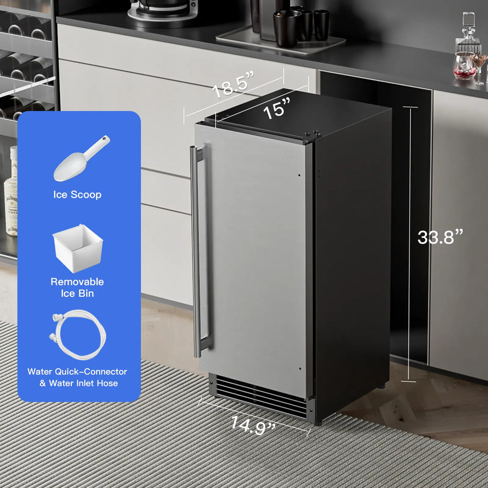 Cotlin IMC25BI Undercounter Crescent Ice Maker 15" Drainless 25 lbs/Day with 22 lbs. Storage New