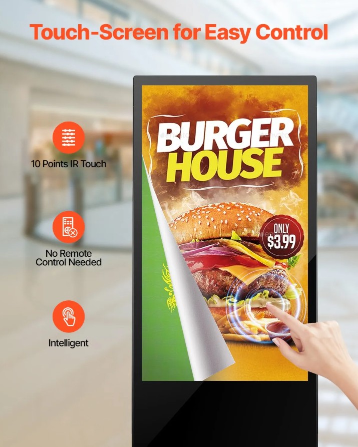 Vevor Touchscreen Digital Signage Kiosk 43" 2K UHD with Android 11 New