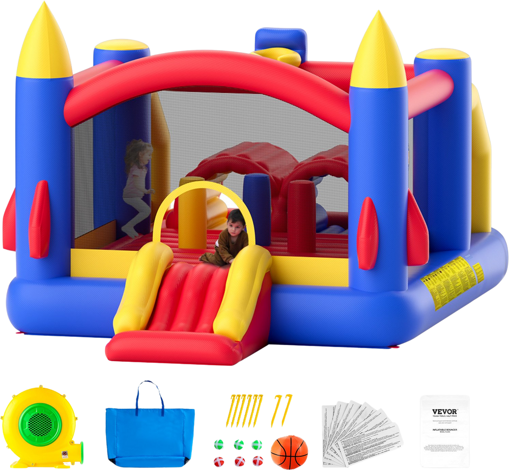 Vevor Inflatable Bounce House 160 x 94 x 96 Outdoor Playhouse Tramp FactoryPure