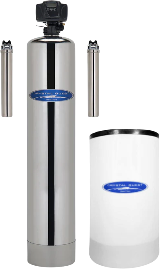 Crystal Quest Water Softener Whole House with Pre/Post Filtration Stainless Steel New