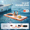 Vevor Inflatable Floating Dock 15' x 6.5' Non-Slip Platform with 4' x 6' Trampoline Mesh Pool and Detachable Ladder New