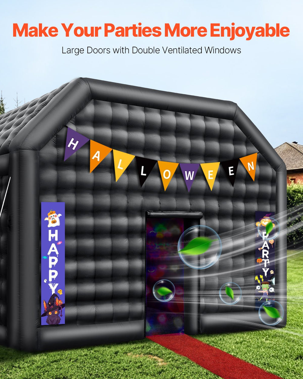 Vevor Inflatable Nightclub 26.2' x 19.7' x 13.1' Blow-Up Party Tent 517 Sq Ft Waterproof 1100W Blower New