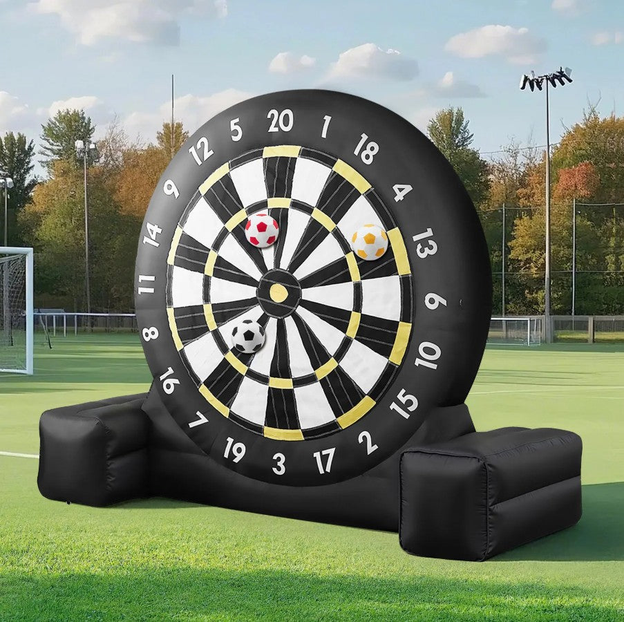 Vevor Inflatable Soccer Dart Board 8' Tall Includes 370W Blower and 9 Kick Balls New