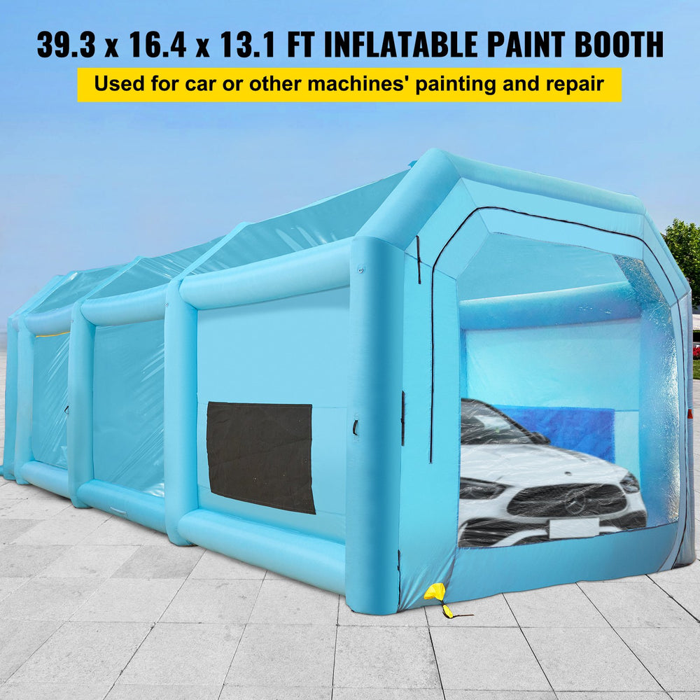 Vevor Inflatable Paint Booth 39.4' x 16.4' x 13.1' 1100W Inflation 950W Ventilation Blowers with Air Filtration System New