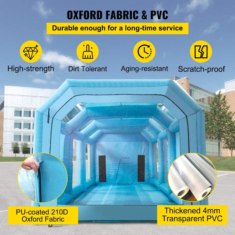 Vevor Inflatable Paint Booth 39.4' x 16.4' x 13.1' 1100W Inflation 950W Ventilation Blowers with Air Filtration System New