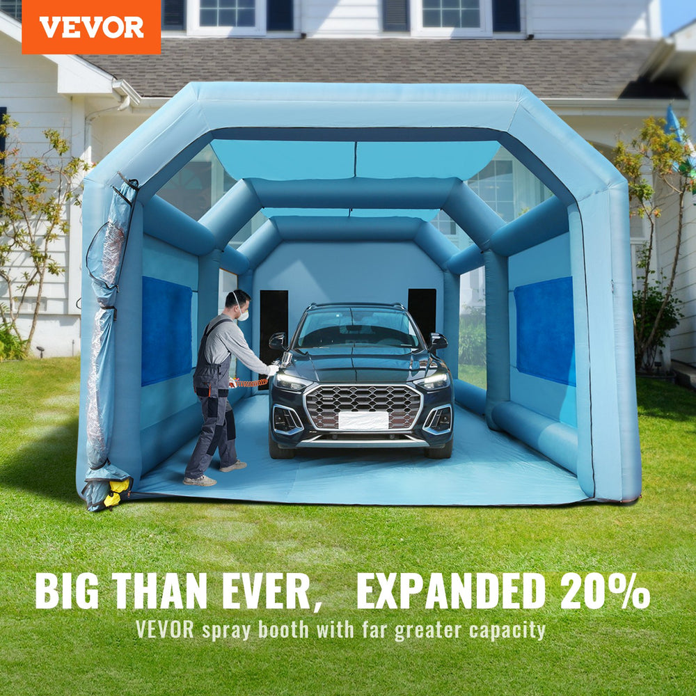 Vevor Inflatable Paint Booth 26' x 14.7' x 10.8' Spray Tent 950W 750W Blowers Air Filter System New