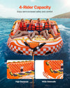 Vevor Towable Tube for Boating 1 to 4 Riders 680 Lb Capacity Dual Tow Points 22 Padded Handles New